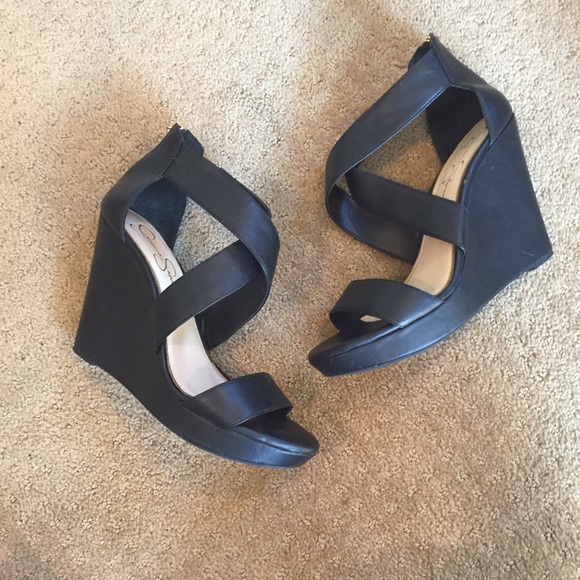 Black Strappy wedges