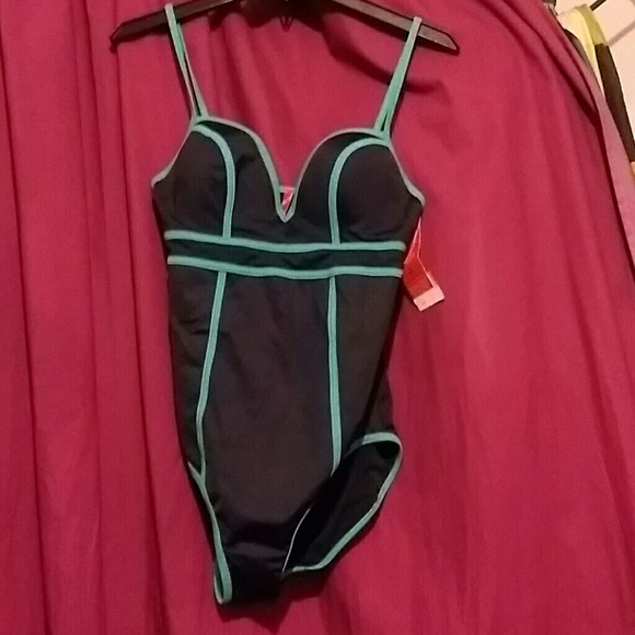 Spanx underwire Blue one piece swimsuit