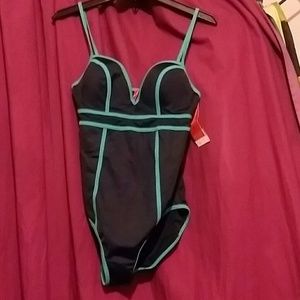 Spanx underwire Blue one piece swimsuit