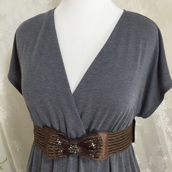 Size 1X and 2X Gray short sleeved maxi dress.B013 - Picture 3 of 5