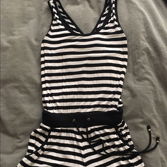 Black & White Striped Romper