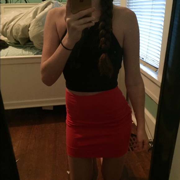 Small Orange Bodycon Skirt