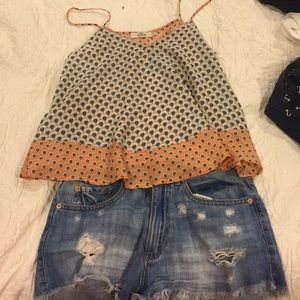 Multi patterned tank top