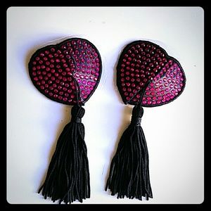 Diamond studded heart pasties