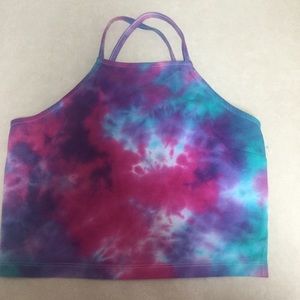tie dye halter crop top