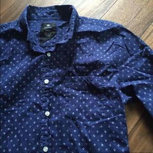 Men's Blue Pattern Button Down