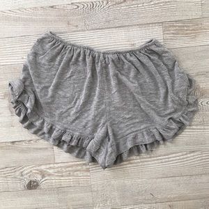 Brandy Melville gray ruffled shorts