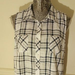 Paisley and check top