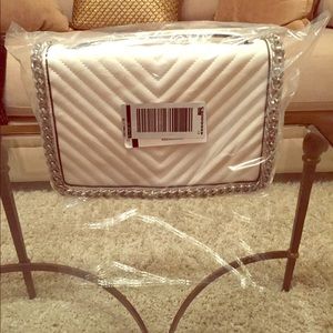 Aldo white chevron cross body handbag