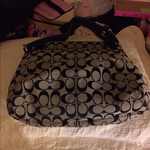 black/grey coach bag with matching wallet and case - Picture 2 of 4