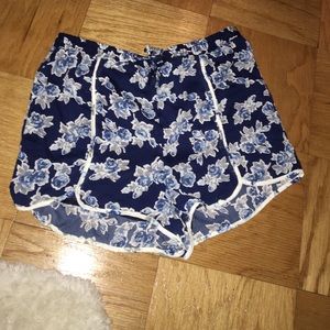 Blue floral shorts