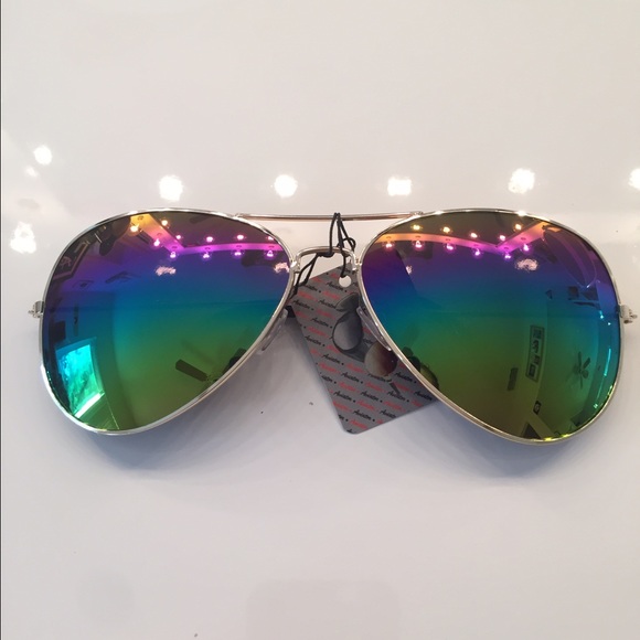 Rainbow Mirror Aviator Sunglasses