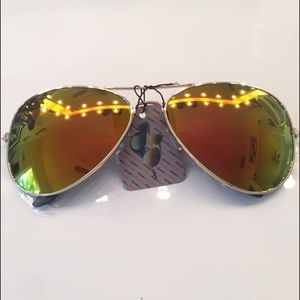 Orange Mirror Aviator Sunglasses