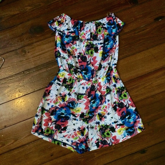 Boutique Pants - Colorful Fairytale floral strapless romper