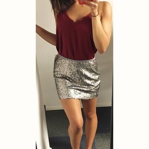Express sequin skirt