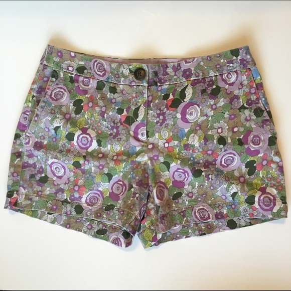 Ann Taylor Loft Floral Chino Shorts Multicolor