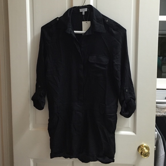 Tobi, sz: S, long sleeve romper (black)