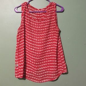 red and white open back Charming Charlie shirt