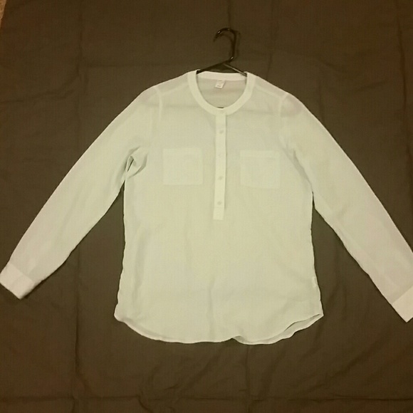 Sheer Pastel Teal Button Up - Picture 1 of 2