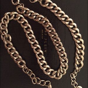 Silver chain necklace and bracelet ⛓