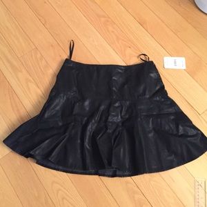 Free people vegan leather flounce skater skirt