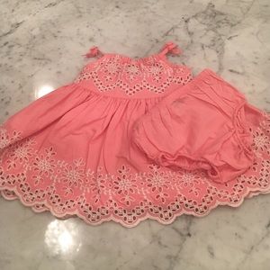 Baby Gap Coral Dress w/Ivory eyelet detail 3-6 mo