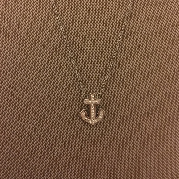 Rhinestone Anchor Necklace
