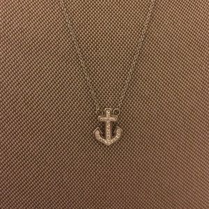 Rhinestone Anchor Necklace