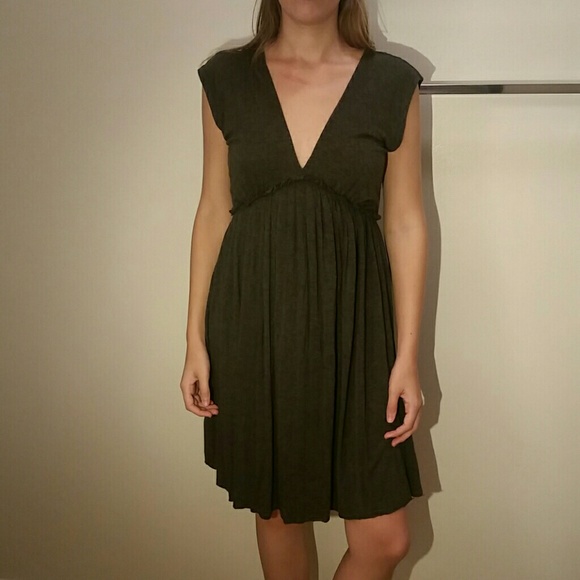 Charcoal Grey Empire Waist Dress