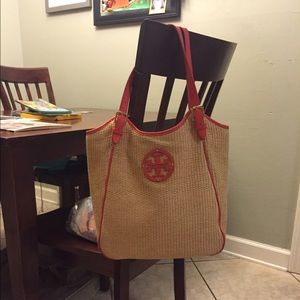 Tory Burch straw tote - used