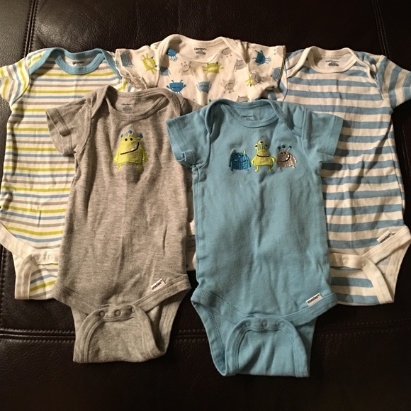 5 piece gerber onesie set (monsters)