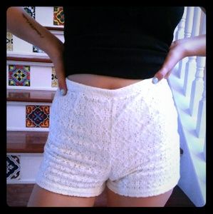 TopShop White lace shorts