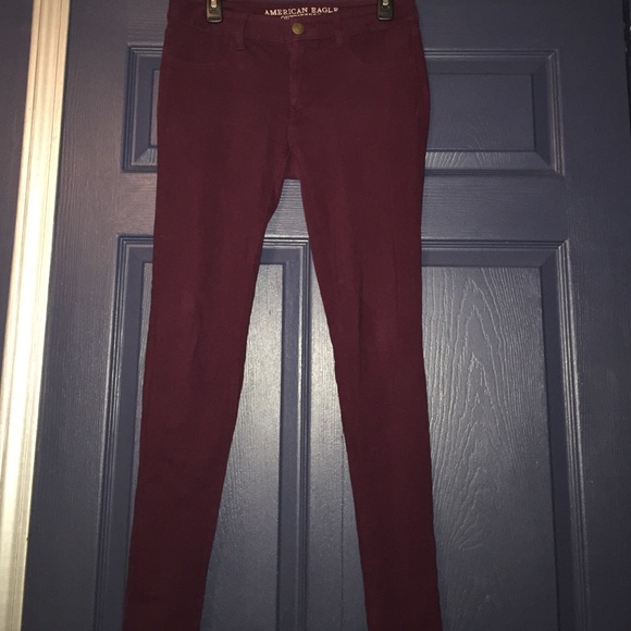 Burgundy jeggings