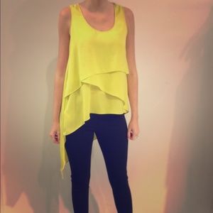 Bcbg asymmetrical lime top