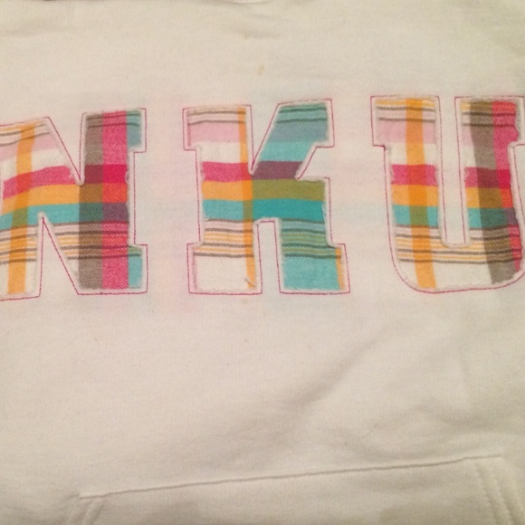 Small white NKU hoodie.