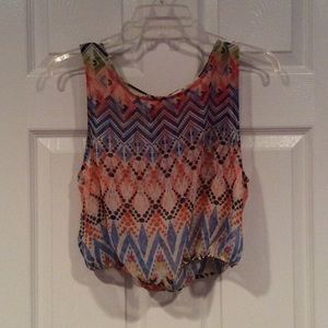 Colorful Chiffon Crop Top