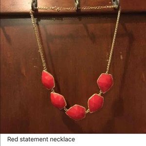 Red statement necklace. NEVER WORN