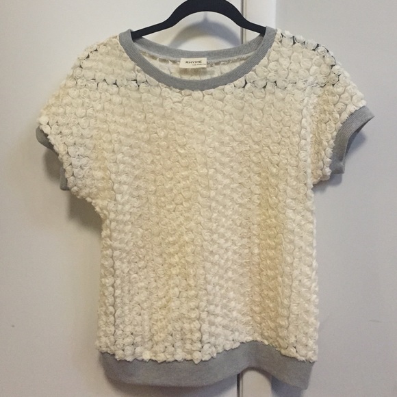Gorgeous rose shirt cream and grey color combo - Picture 1 of 2