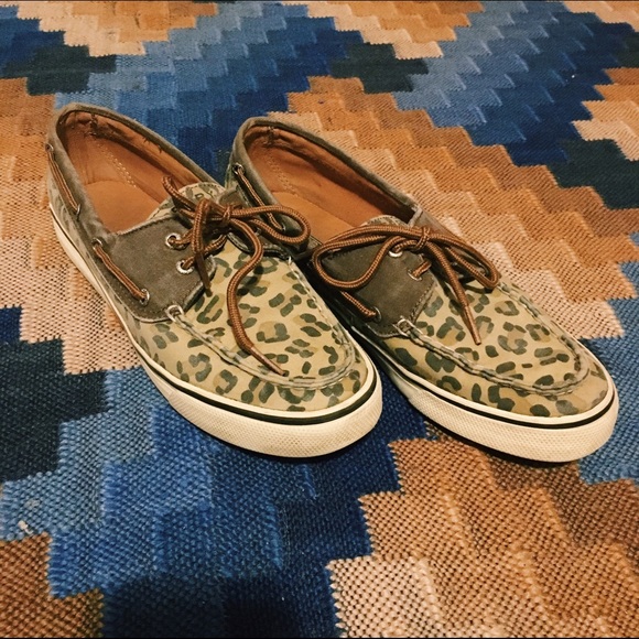 SPERRY leopard print boat shoes
