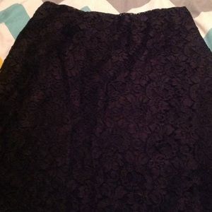 Dress Barn knee length black lace skirt