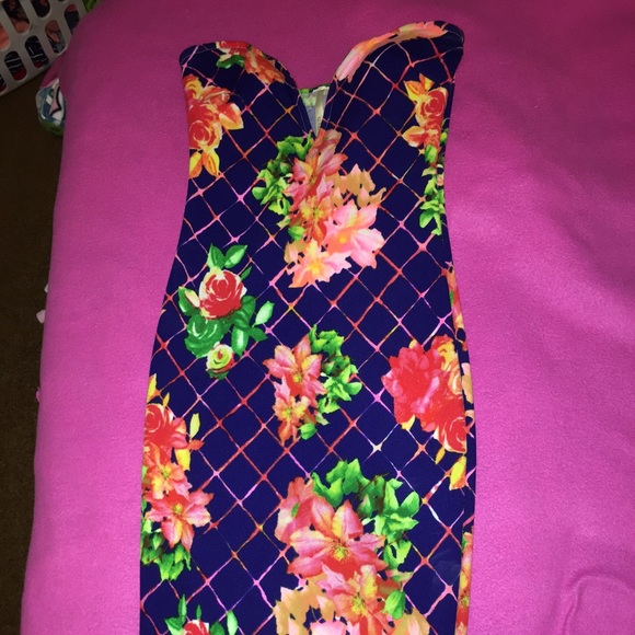 Strapless floral dress