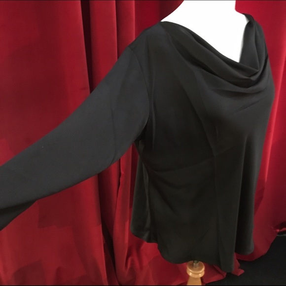 Natori Tops - Natori Tunic Silky Black w/cowl neck in front. XL