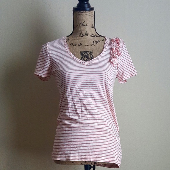 Striped J. Crew V Neck