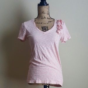 Striped J. Crew V Neck