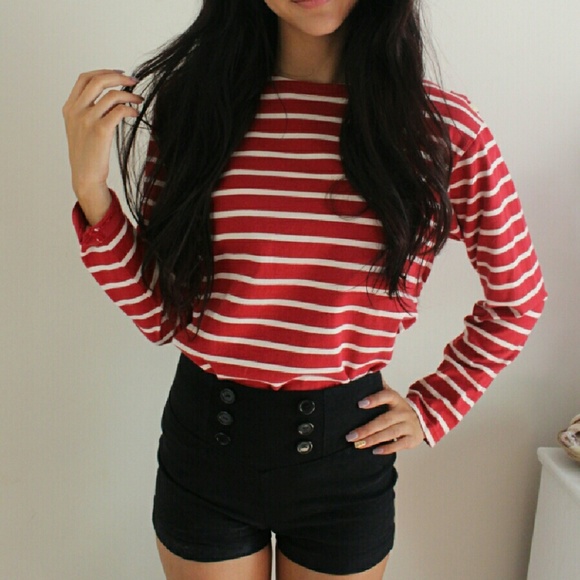 Talbots red striped shirt
