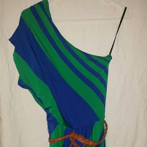 Kelly green and royal blue maxi dress