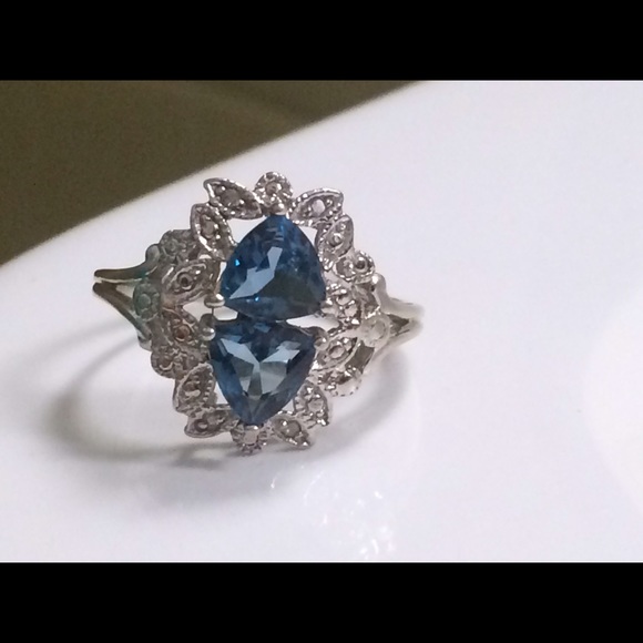London blue topaz in white gold ring