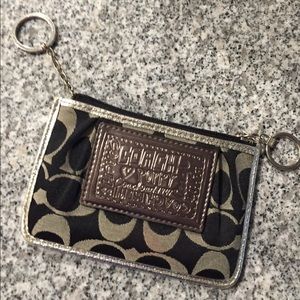 Coach Poppy Keychain Coin Purse with Card Slots