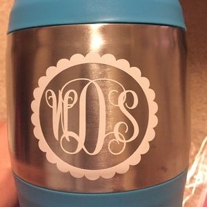 3" Silver Glitter Monogram Sticker