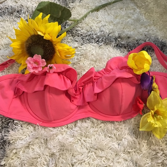 Coral bikini top